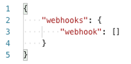 image of webhooks json response empty list